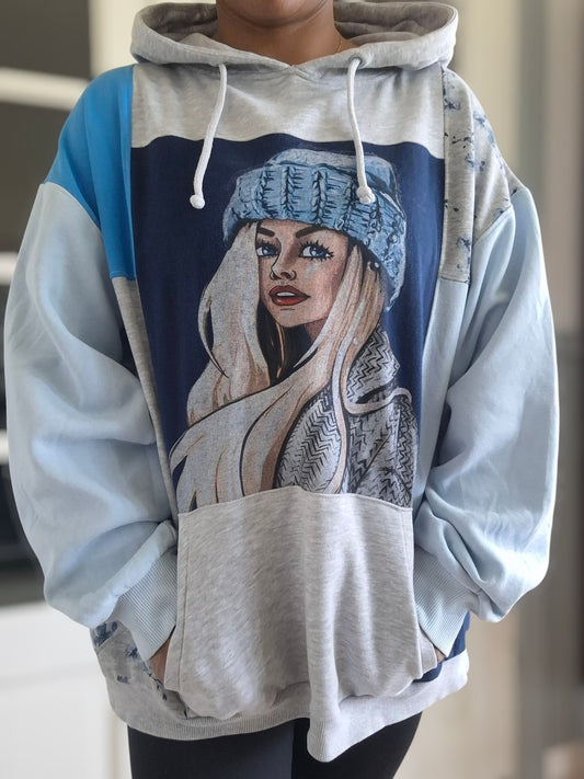 Oversized Hoodie Girl Storlek S