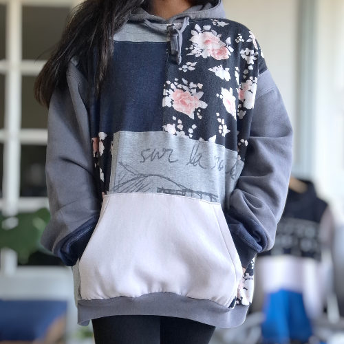Rekomoda Oversized Hoodie Blommig Bomull Joy Storlek M