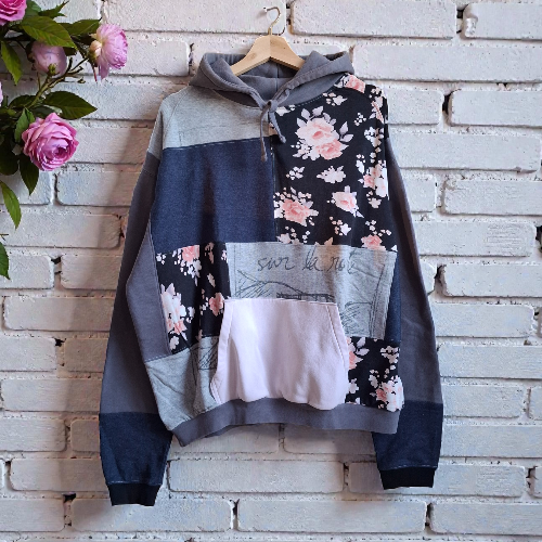 Rekomoda Oversized Hoodie Blommig Bomull Joy Storlek M